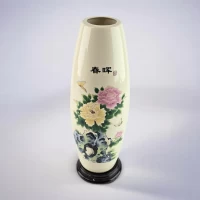 Ваза фарфоровая на подставке Пионы (26х6,3х,6,3 см)