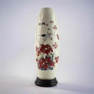 Ваза фарфоровая на подставке Птицы на ветке (26х6,3х,6,3 см)