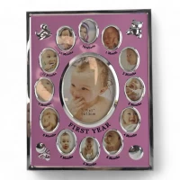 Фоторамка на 13 фото розовая Альбом новорожденного(9х13 см 2х3 см)(23,5х18,5х2 см)