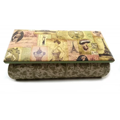 Шкатулка  Париж (9х16х7,5 см) массив дерева