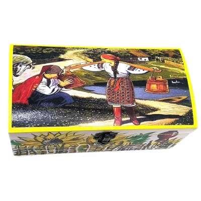 Шкатулка  Несе Галя воду (21х10,5х9 см) массив дерева