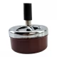 Пепельница с крышкой Юла коричневая (d-8 см h-9 см)