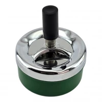 Пепельница с крышкой Юла зеленая (d-8 см h-9 см)