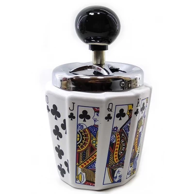 Пепельница с крышкой керамическая Трефа (14,5х9х9 см)