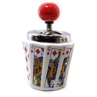 Пепельница с крышкой керамическая Бубна (14,5х9х9 см)