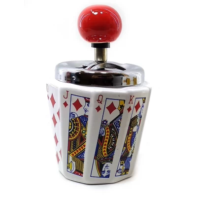 Пепельница с крышкой керамическая Бубна (14,5х9х9 см)