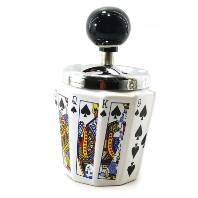 Пепельница с крышкой керамическая Пика (14,5х9х9 см)