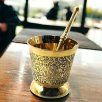 Ступка с пестиком бронзовая (d-7,5 h-7,5 см )(246 г.)