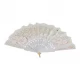 Веер  Павлины белый (23 см)