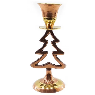 Подсвечник бронзовый омедненный Ёлка (13х5х5 см)