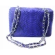 Сумочка из кожи питона  (20х14х8 см) синяя