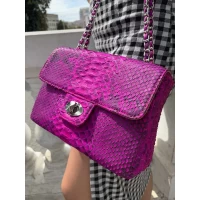 Сумочка  из кожи питона  (20х14х8 см) розовая