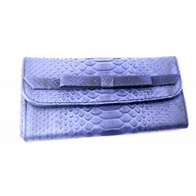 Кошелек из кожи питона  (20х10х2 см) синий