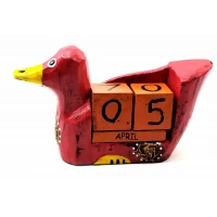 Вечный календарь Утка деревянный (13х8х4 см)