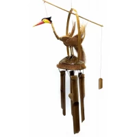 Музыка ветра бамбуковая + кокос Аист (70х40х15 см)