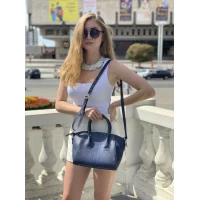 Сумочка из кожи питона  (37х37х17 см) синяя