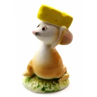 Мышка с сыром фарфоровая  (8х5х4 см)