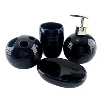Набор для ванной  керамический черный(17х14х10 см)