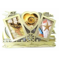 Фоторамка Морская на 3 фото (фото 10х15 см 12х12 см) (39х26х2 см)