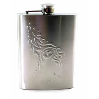 Фляга из нерж.стали Волк (230 мл.)(13,5х10х2 см)
