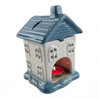 Аромалампа керамическая  Домик голубая крыша (12,8 × 10 × 11 см)A