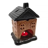 Аромалампа керамическая  Домик черная крыша (12,8 × 10 × 11 см)