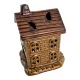 Аромалампа керамическая  Домик коричневая  (12,8 × 10 × 11 см)