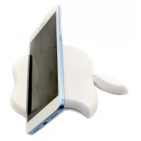 Подставка для телефона Яблоко белая деревянная(15х11х1,5 см) массив дерева