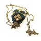 Аромакулон бронзовый с малахитовыми вставками (5,5х4,5х2 см)