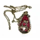 Аромакулон бронзовый инкрустирован латунью и кораллами (5,5х4,5х2 см)