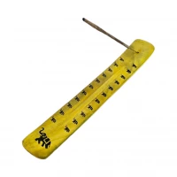 Подставка под благовония Слоны деревянная желтая (26х4х1 см)