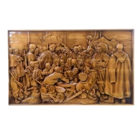 Панно Козаки пишут письмо турецкому султану массив дерева,резное,покрыто патиной и лаком (48,5х29х