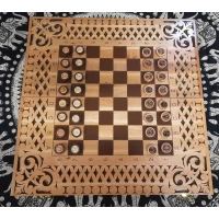 Нарды-шахматы-шашки,(56×28×2,2см),резные,деревянные,с фигурами и фишками массив дерева Нарды-шахматы-шашки,(56×28×2,2см),резные,деревянные,с фигурами и фишками массив дерева