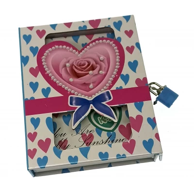 Блокнот  с замком для девочек (2 ключа)(16,5х13х3 см)A