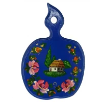 Доска кухонная  Хатка(28×17,5×1,8 см),бук,ручная роспись