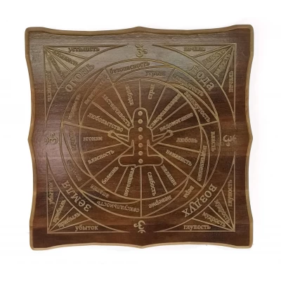Таблица для работы с маятником Эксклюзивная Чакровая (29×29×1,8 см), резная ,массив дерева Таблица для работы с маятником Эксклюзивная Чакровая (29×29×1,8 см), резная ,массив дерева