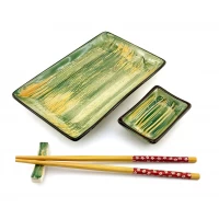 Сервиз для суши Желто зеленые(28х14 см)(1 персона)