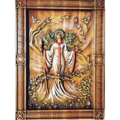 Панно Жива(40×29×2,4см),деревянное, резное,покрыто патиной, лаком ,эмалями,массив дерева Панно Жива(40×29×2,4см),деревянное, резное,покрыто патиной, лаком ,эмалями,массив дерева