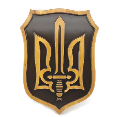 Панно Тризуб(39х28х2,4см),деревянное,резное,покрыто патиной и лаком,массив дерева Панно Тризуб(39х28х2,4см),деревянное,резное,покрыто патиной и лаком,массив дерева