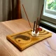 Подставка под благовония  Инь-янь (24,5×12×1,8 см) массив дерева ,резная покрыта эмалью и лаком
