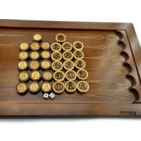 Фишки для нард, с изображением шахматных фигур, шашки(d-28мм,h-10мм),массив дерева, 32шт в наборе.