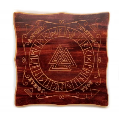 Рунический алтарь Эксклюзивный на украинском языке (29×29×1,8 см), массив дерева, резной