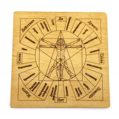 Таблица для работы с маятником Магические воздействия светлая (18х18х0,4 см)