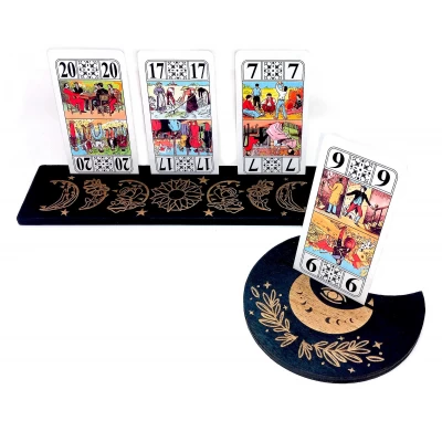 Подставки под карты Таро(25×7,5см)и(10,5×12,5см)цветы,черная.