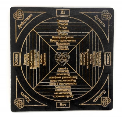 Таблица для работы с маятником Любовной магии темная (18х18х0,4 см)