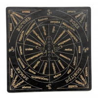 Таблица для работы с маятником Чакровая на украинском языке,темная (18х18х0,4 см)