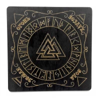 Рунический алтарь из дерева, темный (25х25х0,8 см), покрыт эмалью.