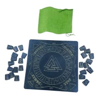 Рунический комплект : темные руны с темным руническим алтарем на украинсом языке и мешочком