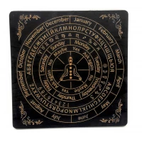 Таблица для работы с маятником Классическая на английском языке, темная (26×26×0,8 см)