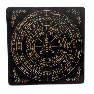 Таблица для работы с маятником Классическая на английском языке, темная (26×26×0,8 см)